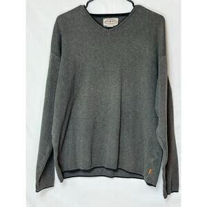 Oobe Men's Size Medium Gray Long Sleeve V-Neck Preppy Lagen look Sweater